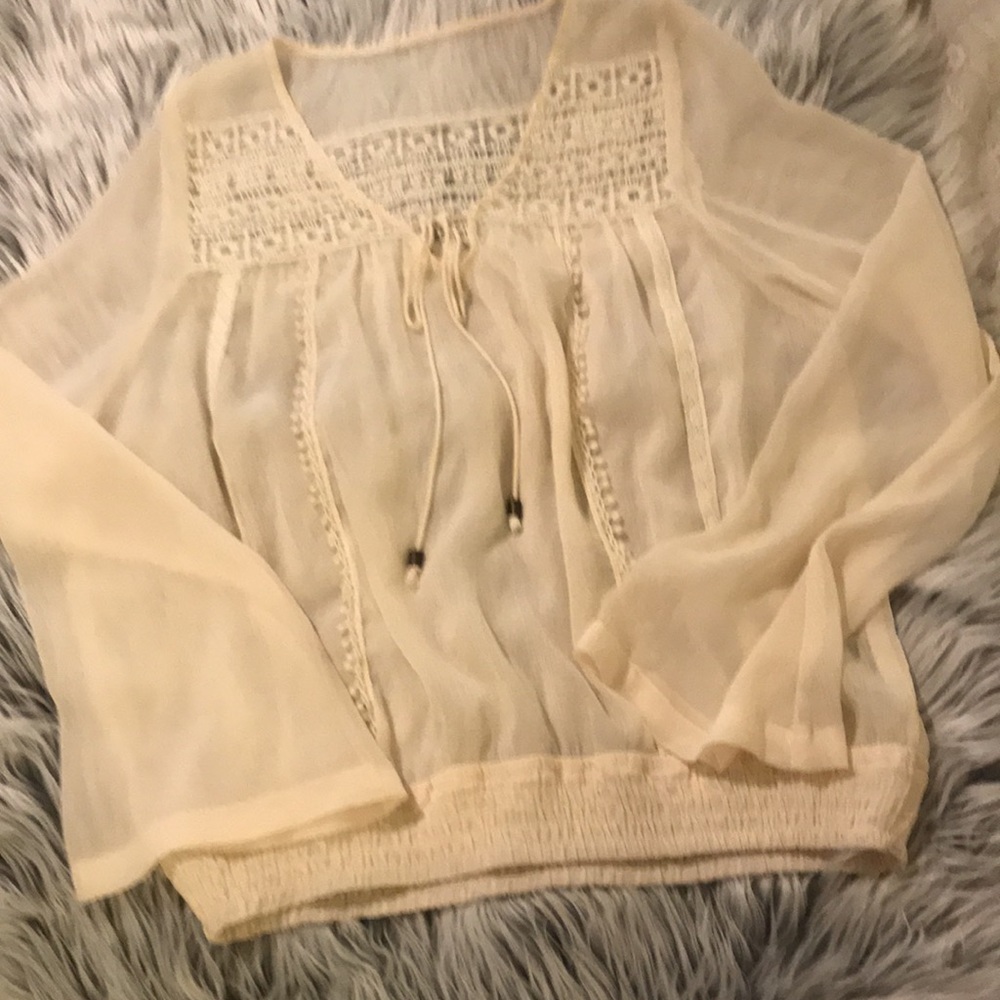 Sheer long sleeve blouse